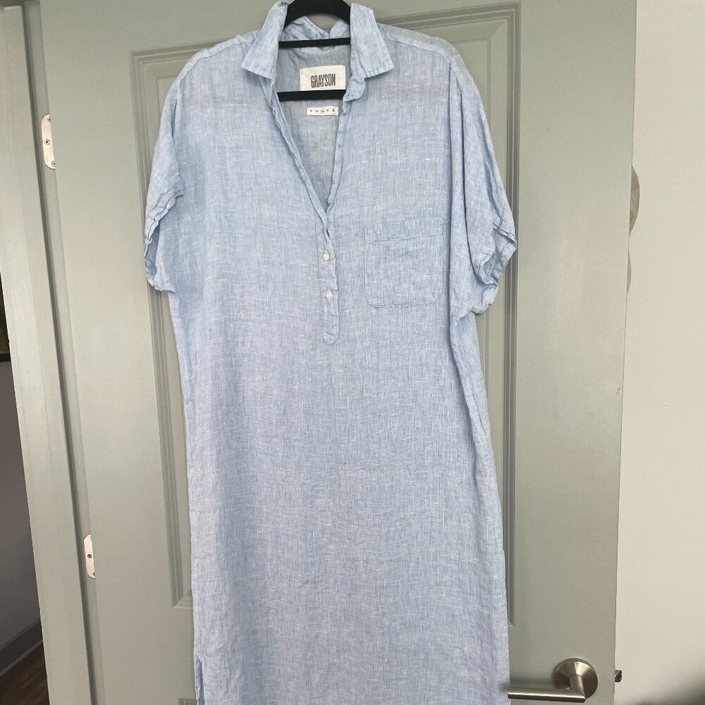 Grayson Artist Dress in light blue linen